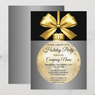 Gold Ornament Holiday Invitation