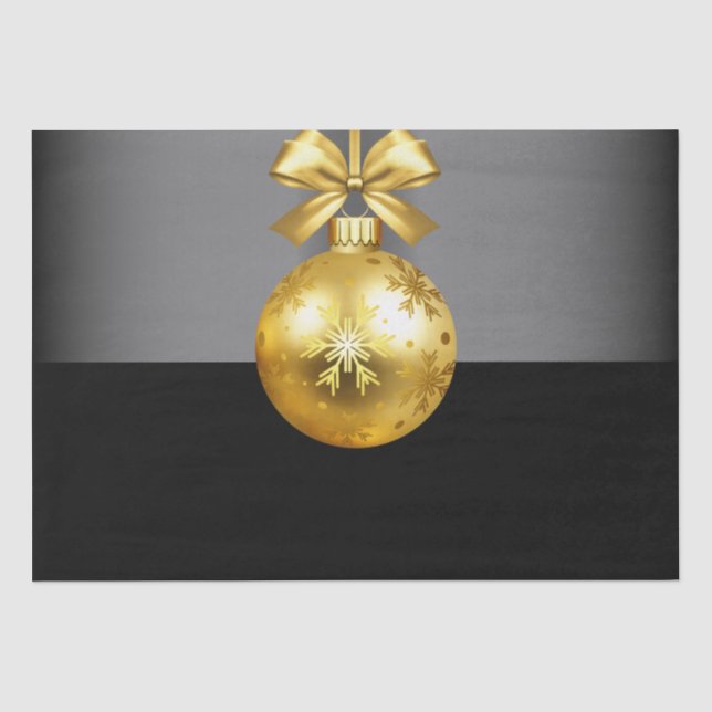Gold Ornament Holiday Tissue Paper (Front)