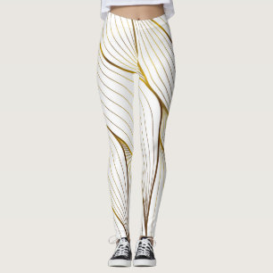 Gold ornament leaf  leggings