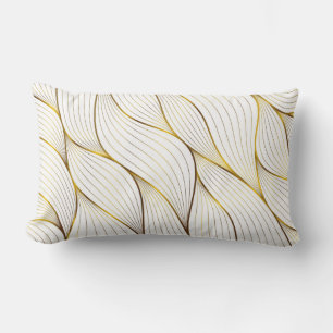 Gold ornament leaf lumbar pillow