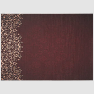 Gold Ornamental lace Burgundy Decoupage 20x30 Tissue Paper