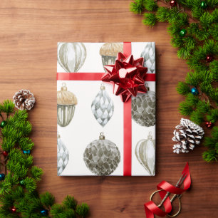 Gold Ornaments Christmas Wrapping Paper