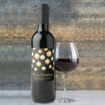 Gold Ornaments on Black Merry Christmas Wine Label<br><div class="desc">Elegant gold and white Christmas tree ornaments on a black background,  personalize these wine bottle labels to give as gifts or to serve at your holiday dinner party,   corporate Christmas party,  holiday wedding engagement party and more,  just change the wording. MATCHING items in our store.</div>