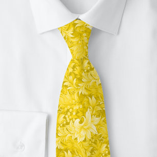 Gold Ornate Botanical Tie