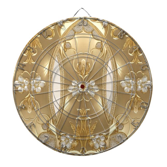 Gold Ornate Floral Dartboard (Front)