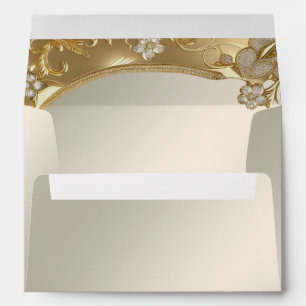 Gold Ornate Floral Envelope