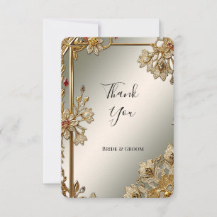Gold Ornate Floral Frame Thank You Card