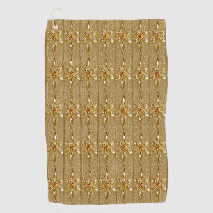 Gold Ornate Floral Golf Towel