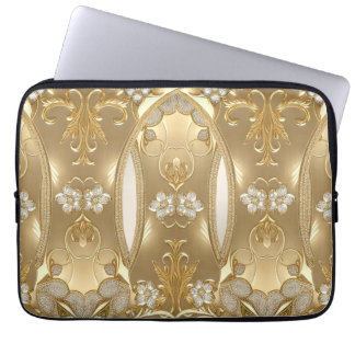 Gold Ornate Floral Laptop Sleeve