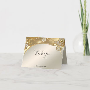 Gold Ornate Floral Thank You Card