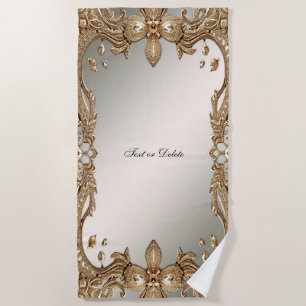 Gold Ornate Frame Beach Towel