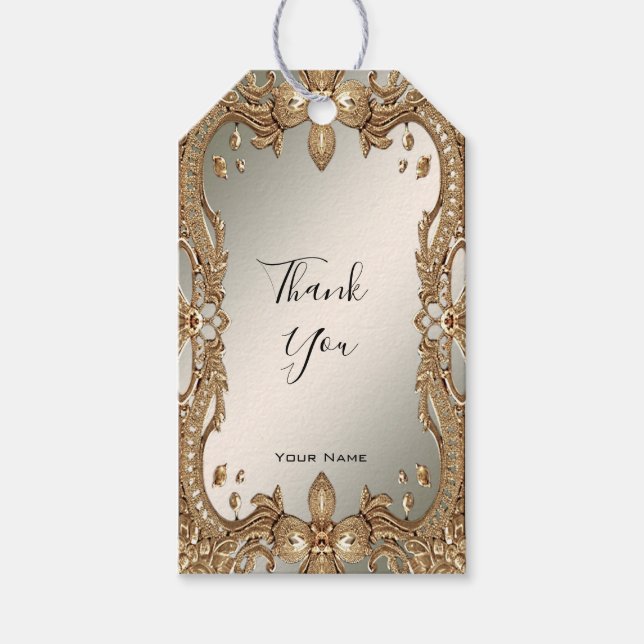 Gold Ornate Frame Gift Tag (Front)