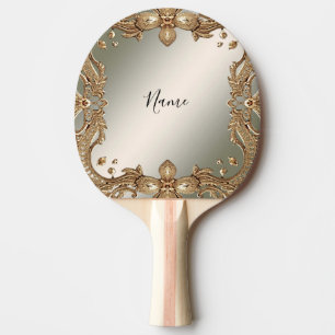 Gold Ornate Ping Pong Paddle