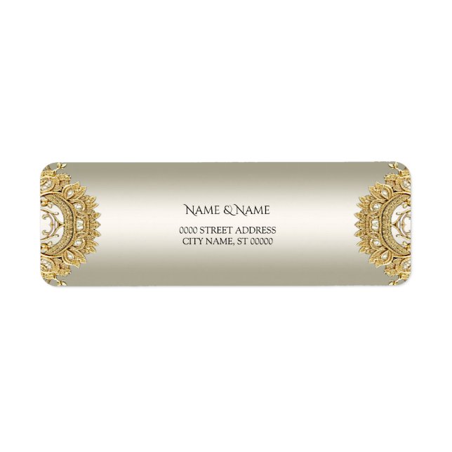 Gold Ornate Return Address Label (Front)