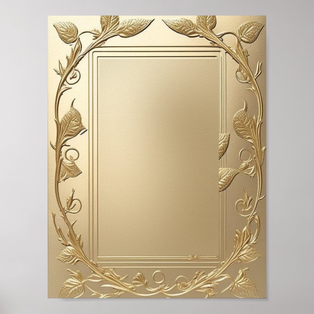 Gold Ornate Template Background Custom Poster (Front)