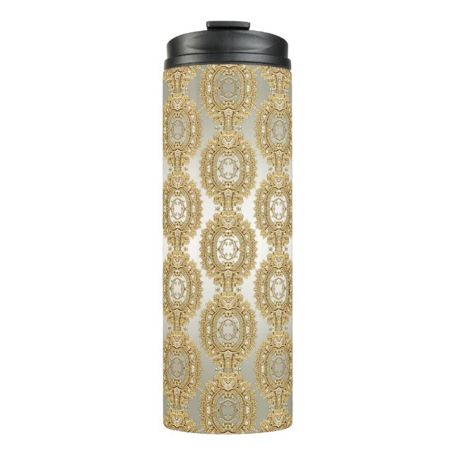 Gold Ornate Thermal Tumbler (Front)