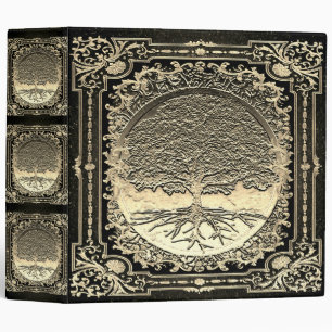 Gold  Ornate Tree of Life Ancient Rustic Binder