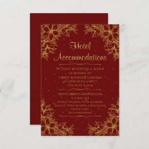 Gold Ornate Wedding Hotel Accommodation Enclosure Card