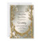 Gold Ornate White Floral Wedding Invitation