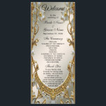 Gold Ornate White Floral Wedding Program<br><div class="desc">Beautiful Gold Ornate White Floral Wedding Program</div>