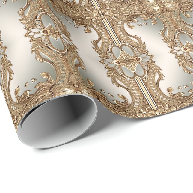Gold Ornate Wrapping Paper (Roll Corner)