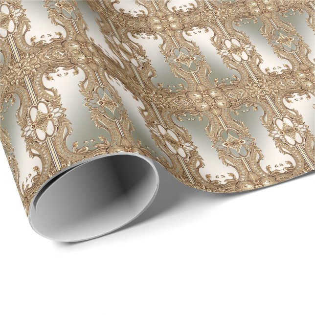 Gold Ornate Wrapping Paper (Roll Corner)