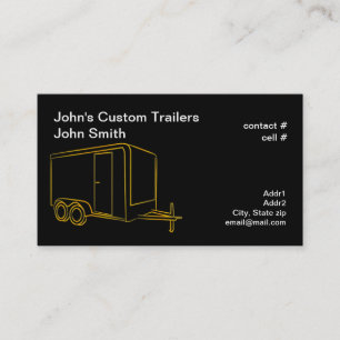 Gold outline cargo trailer business card