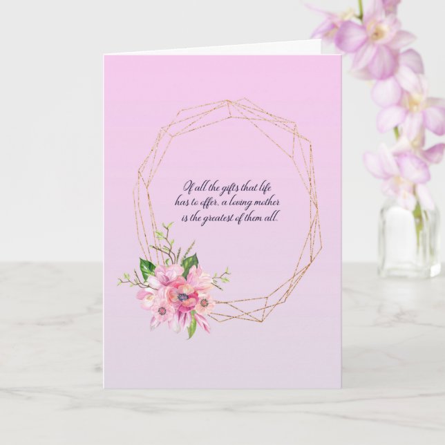 Gold Oval Frame Mother's Day Card (Orchid)