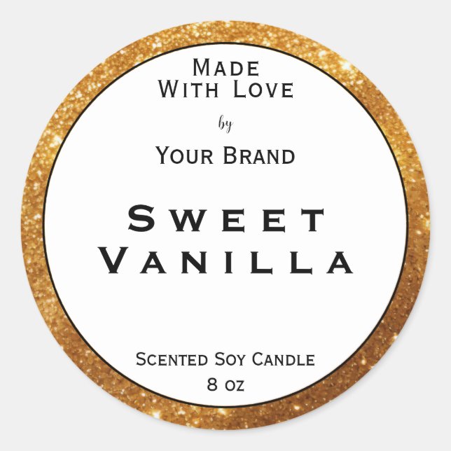 Gold Oval Made With Love Product Packaging Label   (Front)