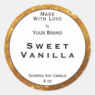 Gold Oval Made With Love Product Packaging Label  