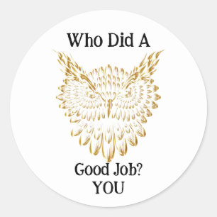 Gold Owl Sticker