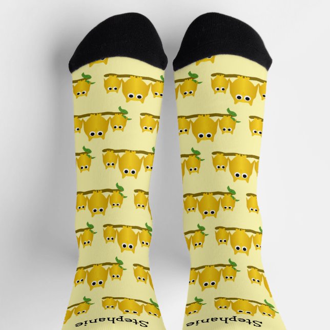 Gold Owls Design Personalised Socks (Top)