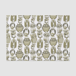 Gold Owls Tissue Paper