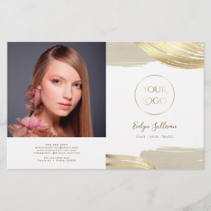 Gold Paint Brush Strokes Bifold Brochure