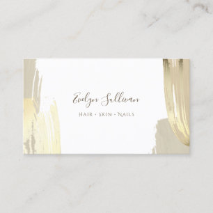 Gold paint brush strokes business card