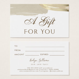 Gold Paint Brush Strokes Gift Card