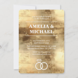 Gold Paint Elegant Wedding Invitation