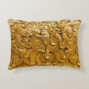 Gold painted,antique wood work,vintage,elegant, accent pillow
