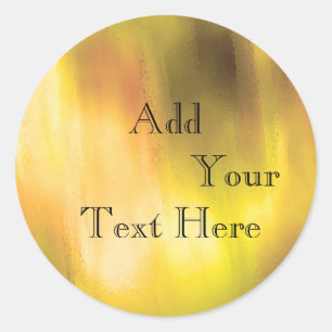 Gold Painted Foil Faux Glitter Customize Classic Round Sticker