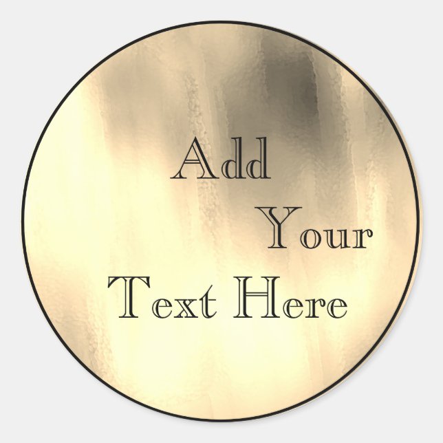 Gold Painted Foil Faux Glitter Customize Classic Round Sticker (Front)