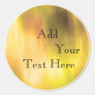 Gold Painted Foil Faux Glitter Customize Classic Round Sticker