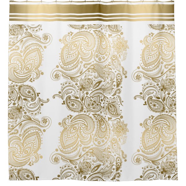 Gold paisley Lace Vertical Stripes (Front)
