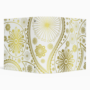 Gold paisley pattern binder