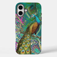 Gold Paisley Peacock & Feathers