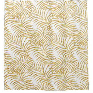 Gold Palm Bath Shower Curtain