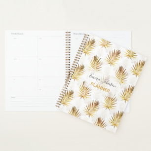Gold Palm Feuille White Artwork