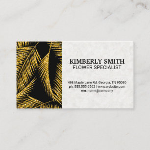 Gold Palm Leaves   Natural Business Card