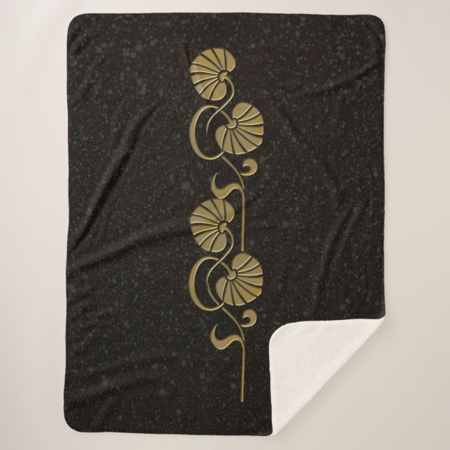 "gold" palm sherpa blanket (Front)