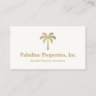 Gold Palm Tree Beach Front Real Estate Calling Ca Card
