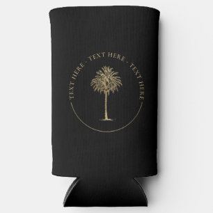 Gold Palm Tree Can Cooler